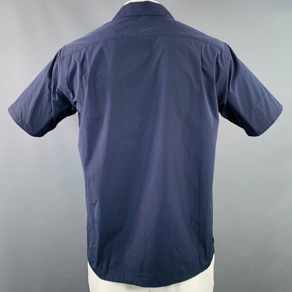 GOLDWIN Size L Navy Polyester One Pocket Snaps Short Sleeve Shirt - Picture 3 of 6